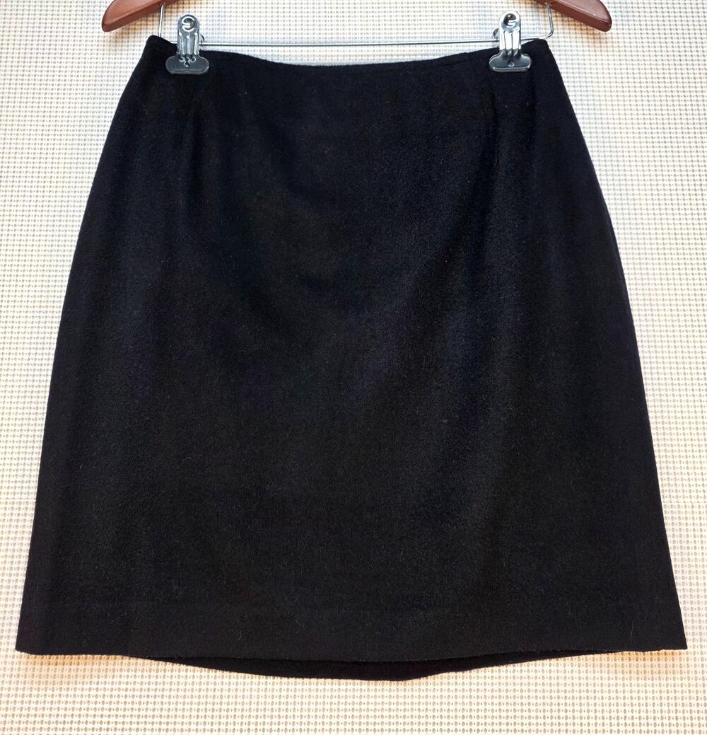 Vintage KORS Michael Kors Black Wool A-Line Skirt Bergdorf Goodman Made Italy 10